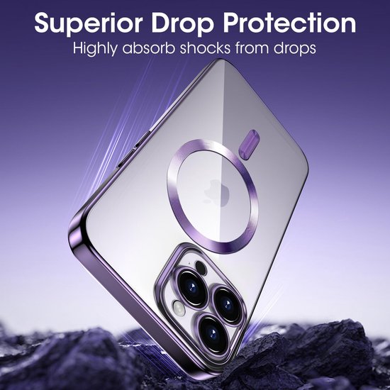 iPhone 15 Plus Hoesjes – MagSafe Compatible Backcover – Ingebouwde Camerabescherming – Paars-Ilumina Benelux