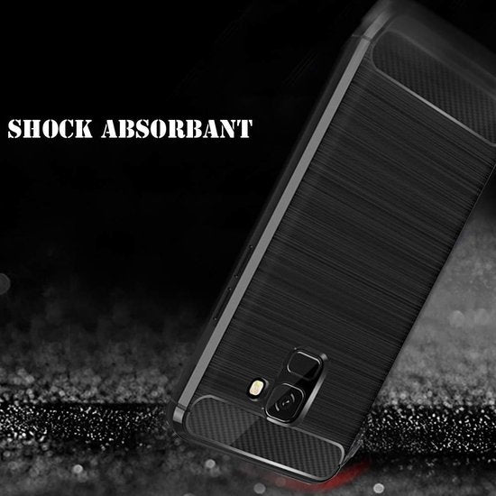 Samsung Galaxy J6 2018 Hoesjes – Brushed Backcover – Krasbestendig – Zwart-Ilumina Benelux