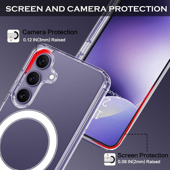Samsung Galaxy S24 Hoesjes – Magnetische Backcover – MagSafe Compatibel – Doorzichtig Transparant