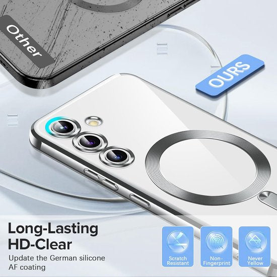 Samsung Galaxy S25 Hoesjes – Backcover – Camera Lens Bescherming – MagSafe – Zilver