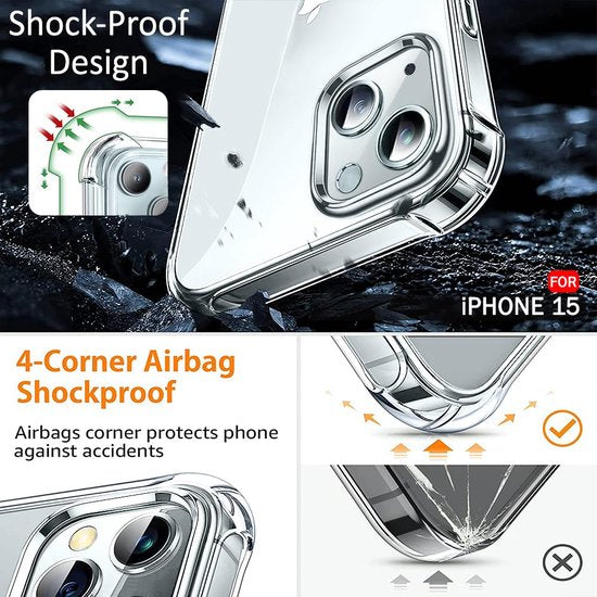 iPhone 15 Hoesjes – Crystal Clear Backcover – Schokbestendig – Transparant-Ilumina Benelux