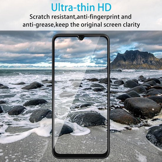 Samsung Galaxy A05 Hoesjes – Siliconen Backcover + 2x Screenprotector – Gehard Glas – Anti-kras – Zwart