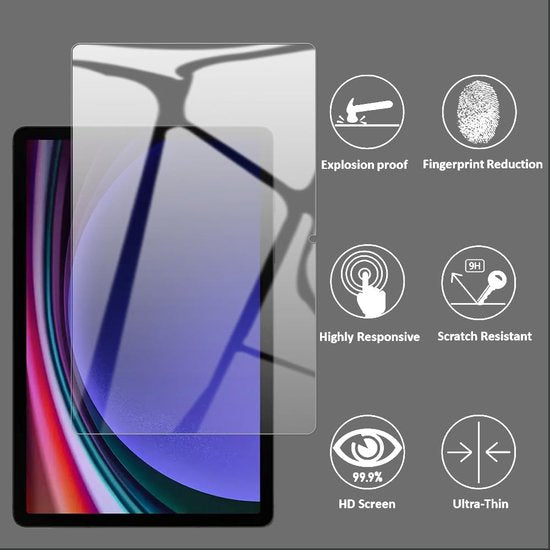 Screenprotector – Geschikt voor Samsung Galaxy Tab S9 Plus/S9 FE Plus/S10 Plus 12.4 inch – Gehard Glas – Anti-kras – 5-Pack-tabletscreenprotectors-Ilumina Benelux