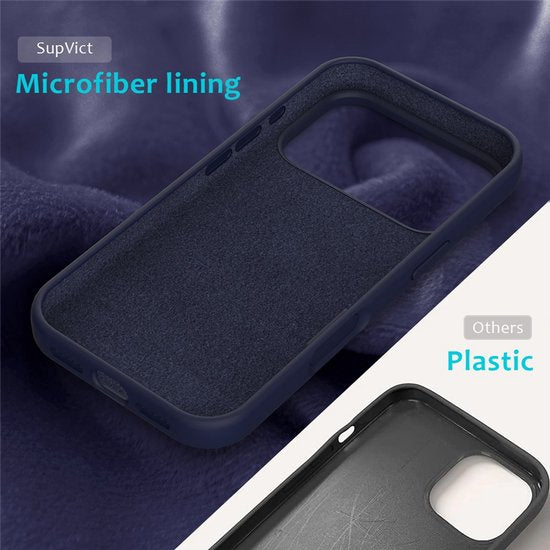 iPhone 17 Pro Max Hoesjes – Liquid Siliconen Backcover – Soft Touch – Inclusief 2x Screenprotector – Middernachtblauw-Ilumina Benelux
