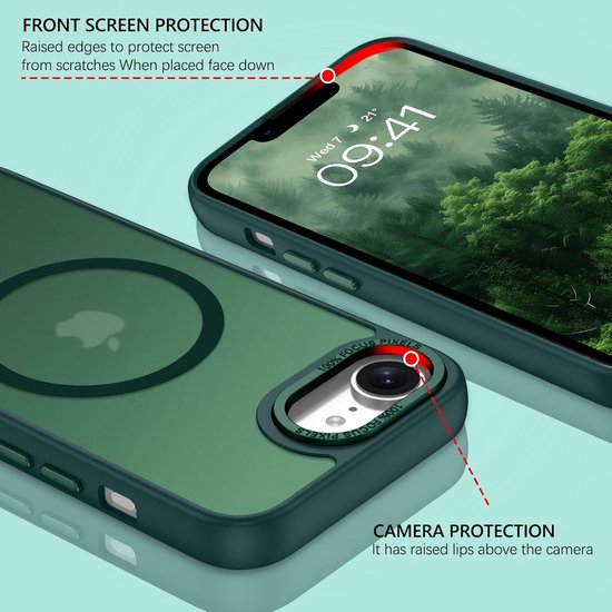 iPhone 16E Hoesjes – Matte Backcover MagSafe Compatibel – Schokbestendig – Groen-Ilumina Benelux