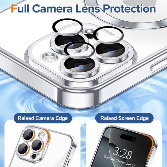 Camera Lens Protector – Geschikt voor iPhone 17 – MagSafe compatibel – Anti-kras – Zilver-Ilumina Benelux