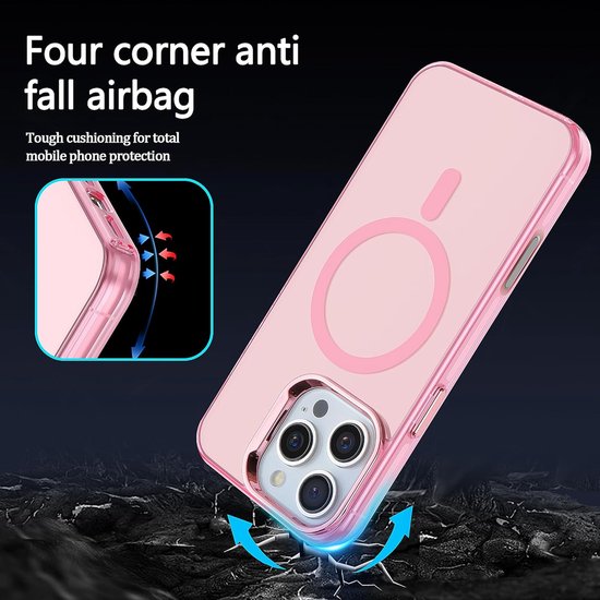 iPhone 16 Pro Hoesjes – Magnetische Backcover – MagSafe Compatibel – Slank & Schokbestendig – Roze-Ilumina Benelux