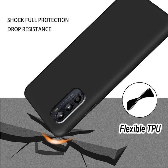 Motorola Moto G62 5G Hoesjes – Siliconen Backcover – Soft Silicone – Schokbestendig – Zwart-Ilumina Benelux