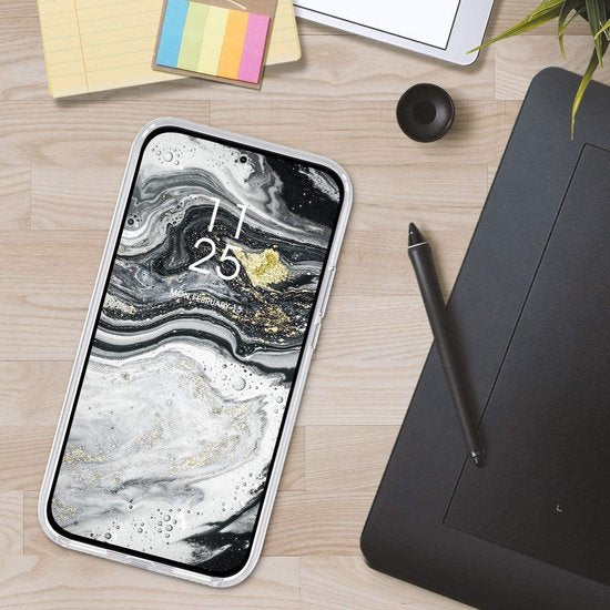 Backcover Hoesje Geschikt voor: Samsung Galaxy A72 4G & 5G Glitters Siliconen TPU Case Zilver - BlingBling Cover