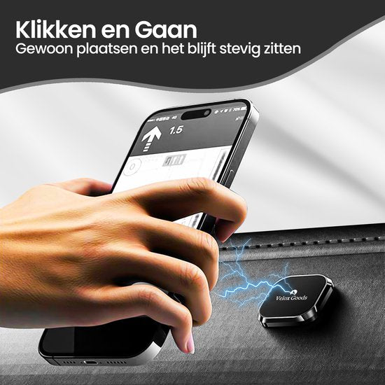 Telefoonhouder auto – Magnetisch Duo Pack – Dashboard & Voorruit – Ook voor Bureau – Universeel – Zwart-Ilumina Benelux