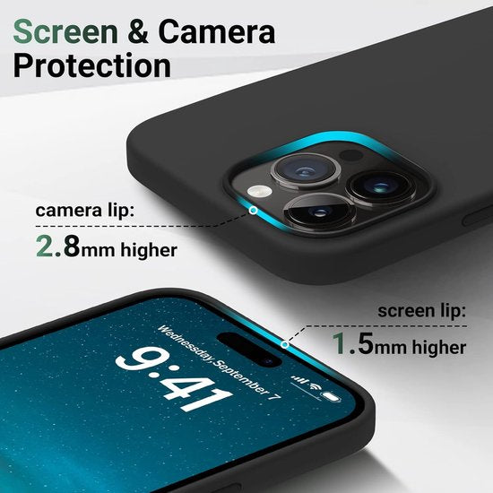iPhone 15 Pro Max Hoesjes – Liquid Siliconen Backcover – Soft Touch – Schokbestendig – Wit-Ilumina Benelux