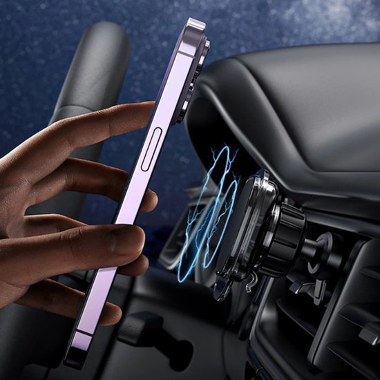 Telefoonhouder auto – Magnetisch – Ventilatierooster – Universeel – Zwart-Telefoonhouders-Ilumina Benelux