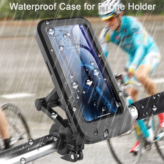 Telefoonhouder fiets – Waterdichte case – Verstelbaar – Universeel voor scooter & motor – Zwart-Ilumina Benelux