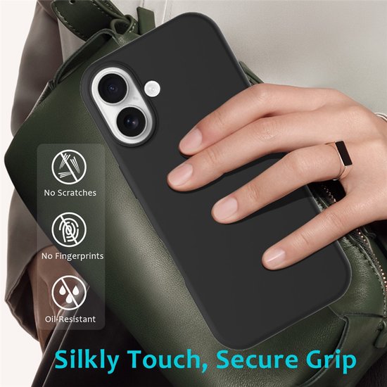 iPhone 17 Hoesjes – Liquid Siliconen Backcover – Soft Touch – Inclusief 2x Screenprotector – Zwart-Ilumina Benelux