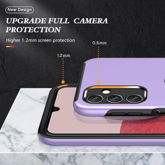 Samsung Galaxy A13 4G Hoesjes – Harde Backcover met Vingerring – Anti-drop – Paars-Ilumina Benelux