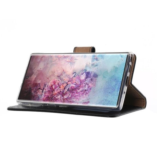 Samsung Galaxy Note 10 Hoesjes – Portemonnee Hoes – Pasjeshouder – Inclusief 2x Gehard Glas Screenprotector – Zwart-Ilumina Benelux