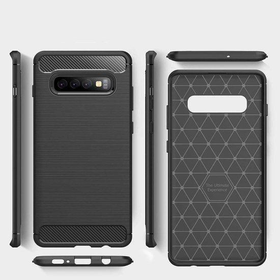 Samsung Galaxy S10 Hoesjes – Brushed Backcover – Slank Design – Zwart-Ilumina Benelux