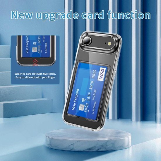 iPhone 17 Air Hoesjes – Schokbestendig TPU Backcover – Pasjeshouder – Transparant-Ilumina Benelux