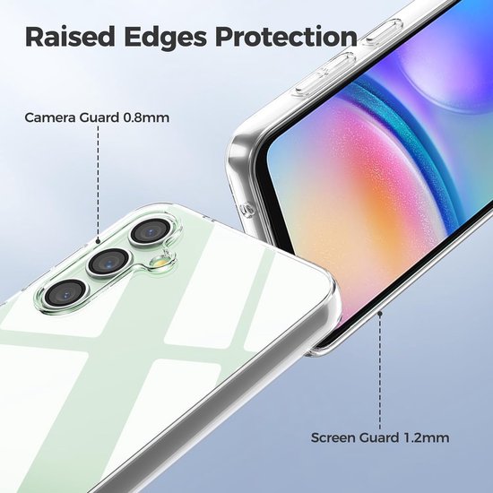 Samsung Galaxy A05s Hoesjes – Transparante Siliconen Backcover – 2x Screenprotector Gehard Glas – Anti-kras-Ilumina Benelux