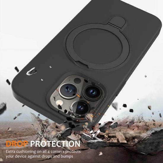 iPhone 14 Plus Hoesjes – Magnetische Backcover – MagSafe Compatibel – Standfunctie – Grijs-Ilumina Benelux