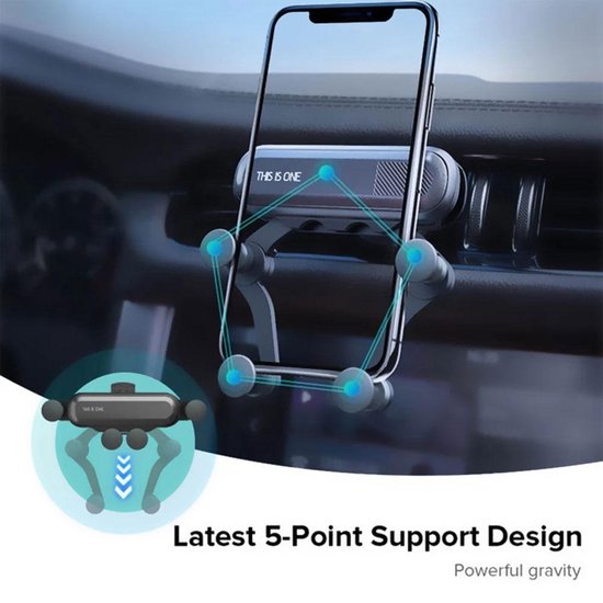 Telefoonhouder auto – Ventilatierooster & Dashboard – 360° Draaibaar – Geschikt voor iPhone & Samsung – Zwart-Telefoonhouders-Ilumina Benelux