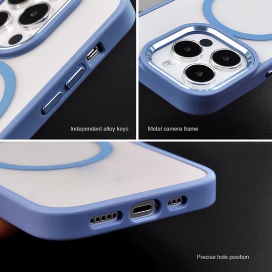 iPhone 16 Plus Hoesjes – Transparante TPU Backcover – Camera Surround Case – MagSafe Compatibel – Zwart-Ilumina Benelux