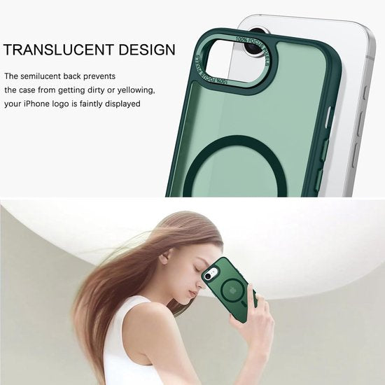 iPhone 16E Hoesjes – Matte Backcover MagSafe Compatibel – Schokbestendig – Groen-Ilumina Benelux