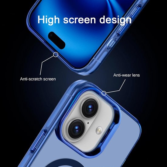 iPhone 16 Plus Hoesjes – Magnetische Backcover – MagSafe Compatibel – Slank & Schokbestendig – Blauw-Ilumina Benelux