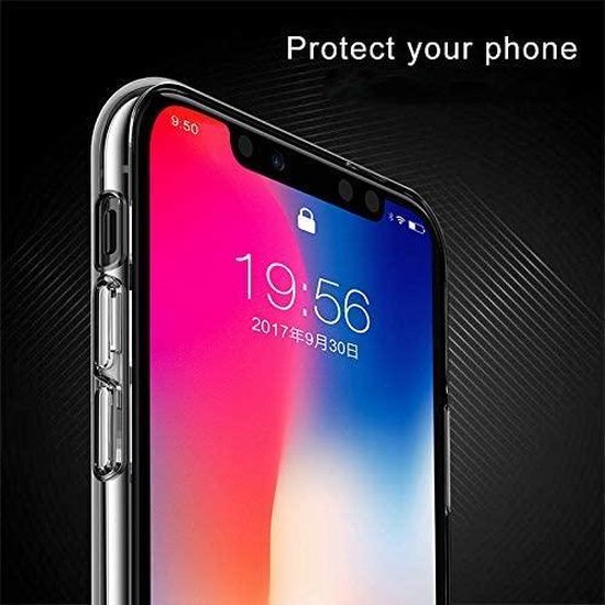 iPhone XR Hoesjes – Transparante Siliconen Backcover – Inclusief Screenprotector Gehard Glas – Anti-kras-Ilumina Benelux