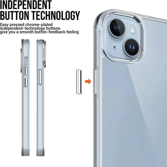 iPhone 14 Hoesjes – Transparante TPU Bumper Case – Military Grade Schokbestendig – Crystal Clear-Ilumina Benelux