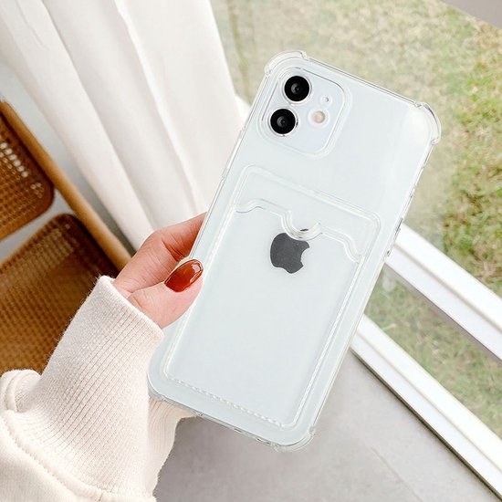 iPhone 12 Hoesjes – Transparante TPU Backcover – Schokbestendig – Pasjeshouder-Ilumina Benelux