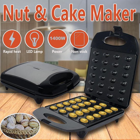 Poffertjesmaker – Elektrische Cake Pop Maker – 24 Stuks per Bakbeurt – Antiaanbaklaag – 1400W – Dubbelzijdige Verwarming-Pan-Ilumina Benelux