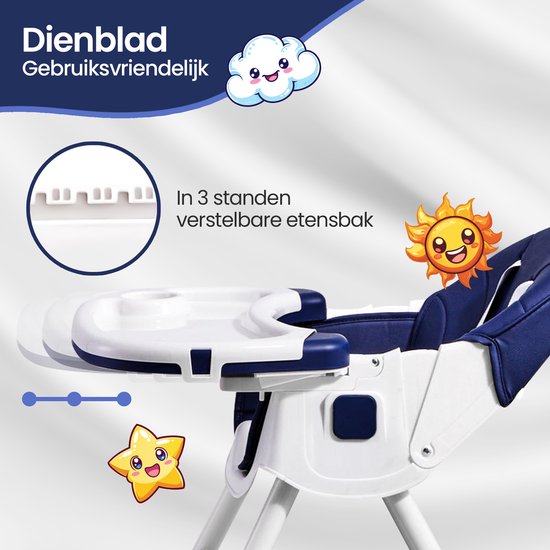 Kinderstoel 4-in-1 – Velox Goods VL-508 – Verstelbare rugleuning – Veiligheidsgordel & opbergruimte – Opvouwbaar antislip-Kinderstoel-Ilumina Benelux