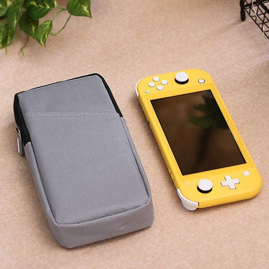 Draagtas – Geschikt voor Nintendo Switch Lite – Slank Opbergtas Hardcase – Beschermhoes – Grijs-Ilumina Benelux