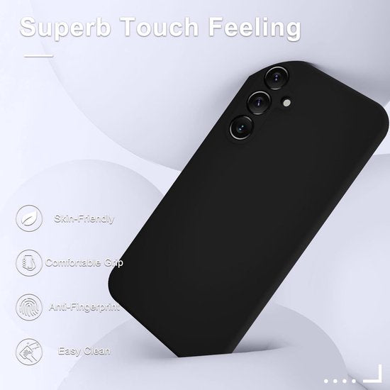 Samsung Galaxy S23 FE Hoesjes – Siliconen Backcover – Schokbestendig – Inclusief 2x Screenprotector – Zwart-Ilumina Benelux