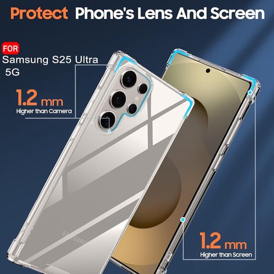 Samsung Galaxy S25 Ultra Hoesjes – Ultra-Hybrid Backcover – Schokbestendig – Crystal Clear Transparant-Ilumina Benelux