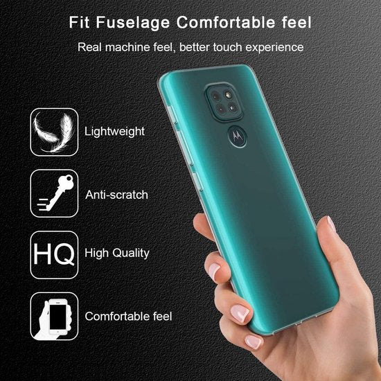Motorola Moto G9 Plus Hoesjes – Transparante Siliconen Backcover – Inclusief 2 Screenprotectors – Anti-kras-Ilumina Benelux