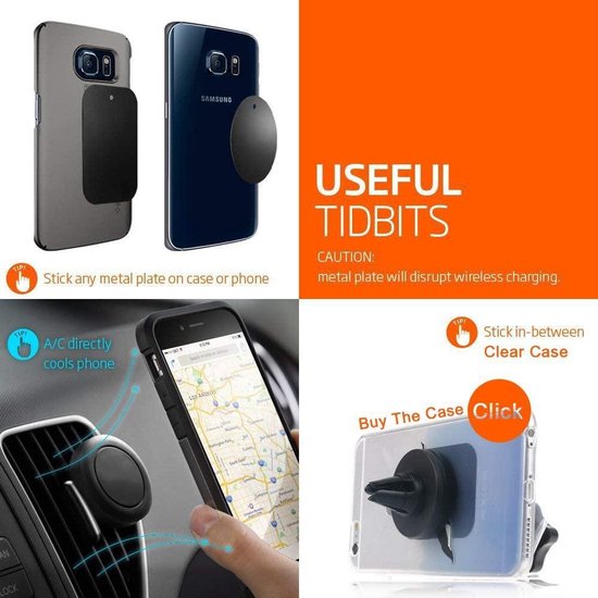 Telefoonhouder auto – Magnetische autohouder – Voor ventilatierooster – Sterke magneet – Zwart-Telefoonhouders-Ilumina Benelux