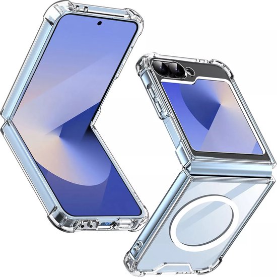 Samsung Galaxy Z Flip 6 / Flip 7 FE Hoesjes – Transparante TPU Backcover – Schokbestendig – MagSafe Compatibel – Doorzichtig