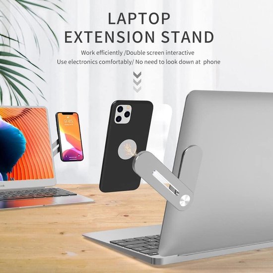 Telefoonhouder – Magnetische schermclip – Voor laptop monitor tablet auto – Universeel – Zwart-Ilumina Benelux