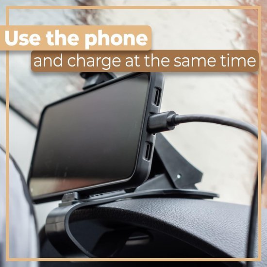 Telefoonhouder auto – Dashboard telefoonhouder – 360° draaibaar – Sterke grip – Zwart-Ilumina Benelux