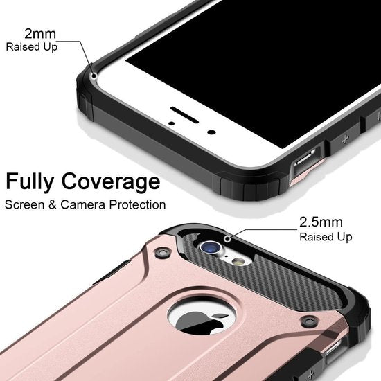 iPhone SE 2020/7/8 Hoesjes – Armor Hybrid Backcover – Schokbestendig – Roségoud-Ilumina Benelux
