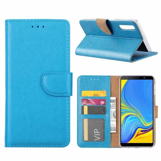 Samsung Galaxy A9 2018 Hoesjes – Portemonnee Hoes – Pasjeshouder – 2x Gehard Glas Screenprotector – Turquoise-Ilumina Benelux