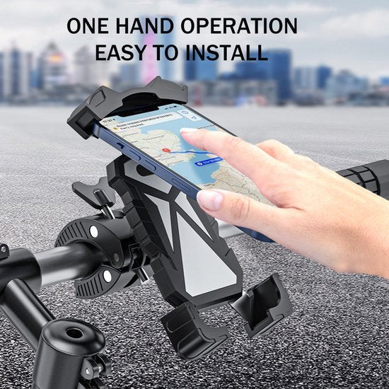 Telefoonhouder fiets & motor – Universele stuurhouder – 360° draaibaar – Voor 4.7-6.8 inch smartphones – Zwart-Ilumina Benelux