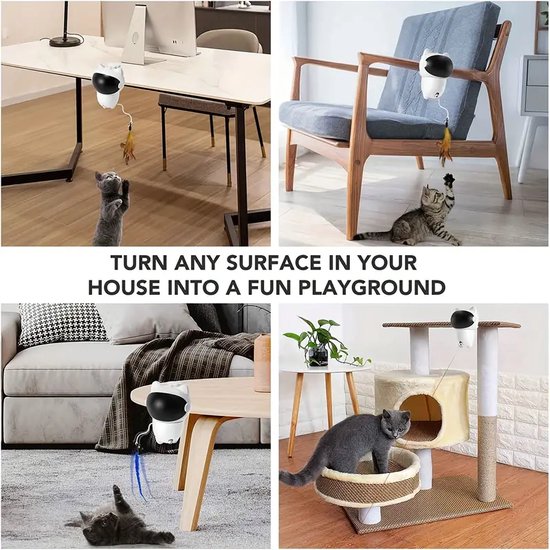 Draadloze Kattenlaser met Veertje - Interactief Speelplezier voor Binnen - LuxeBass
