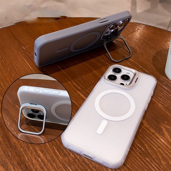 iPhone 16 Hoesjes – MagSafe Backcover – Schokbestendig – Grijs-Ilumina Benelux