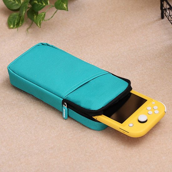 Draagtas – Geschikt voor Nintendo Switch Lite – Slanke Opbergtas – Beschermhoes – Turquoise-Ilumina Benelux