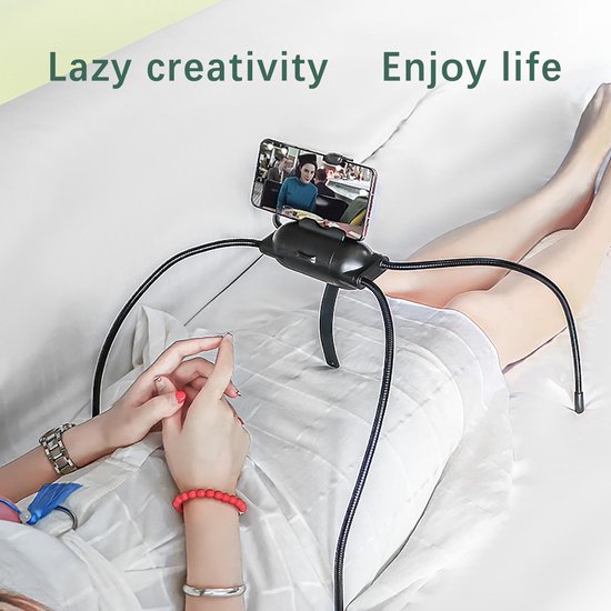 Tablet Standaard – Flexibele Telefoon & Tablet Houder – Universeel – Voor Bed, Bank, Park, Strand, Keuken, Douche & Buiten – Geschikt voor iPad, Samsung, Surface & Meer – Opvouwbaar & Draagbaar