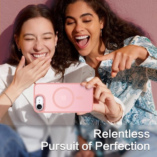 iPhone 16E Hoesjes – Matte Backcover – MagSafe Compatibel – Schokbestendig – Roze-Ilumina Benelux