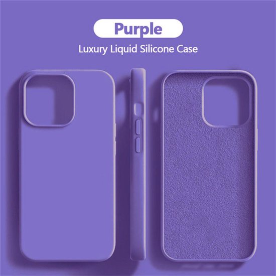 iPhone 14 Pro Hoesjes – Liquid Siliconen Backcover – Soft Touch – Schokbestendig – Paars-Ilumina Benelux